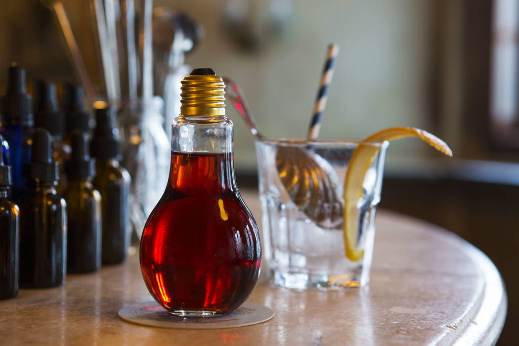 Oak & Ivy and Velveteen Rabbit are serving the Red Light Negroni in a light bulb-shaped vessel. Lucas Bols Galliano USA