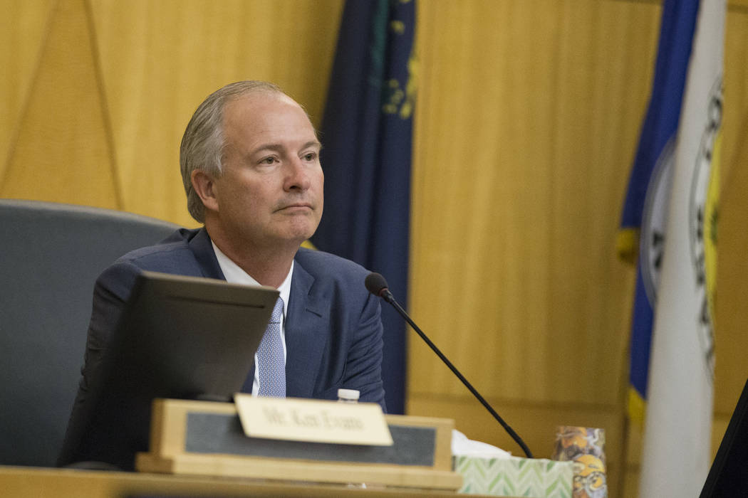Las Vegas Stadium Authority Board chairman Steve Hill during a meeting at the Clark County Government Center on Thursday, June 8, 2017 in Las Vegas. Erik Verduzco/Las Vegas Review-Journal