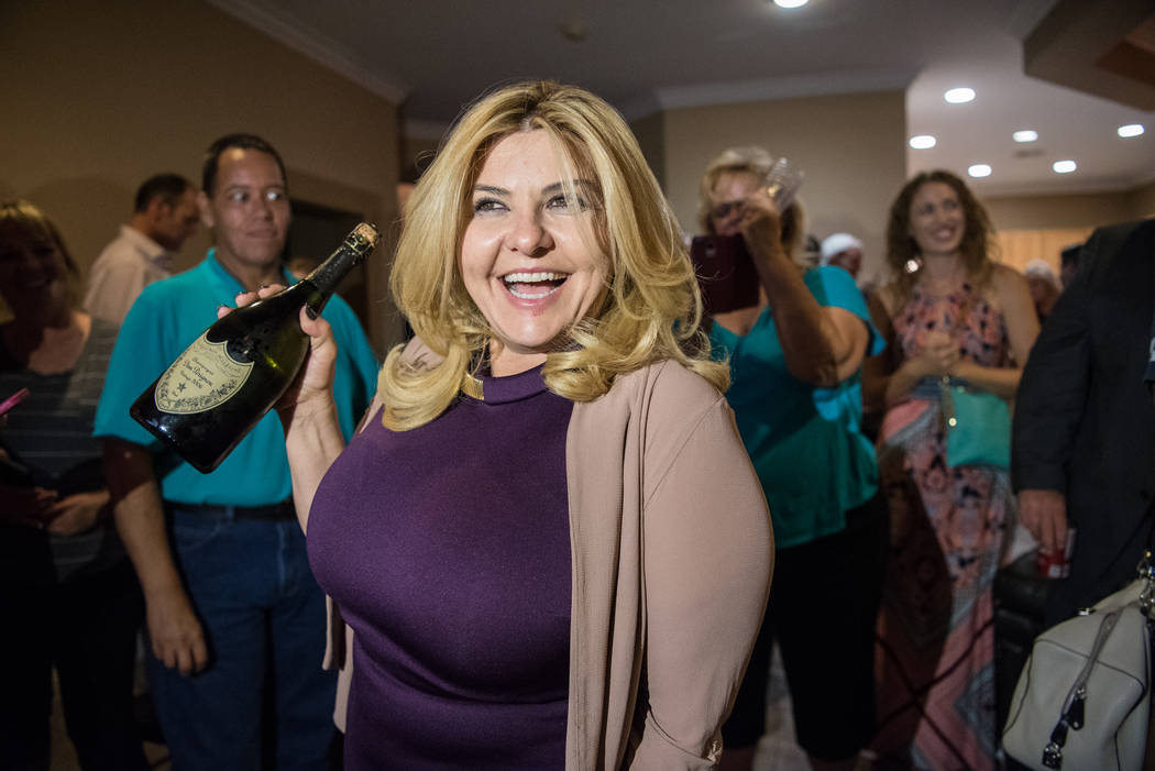 Michele Fiore celebrates winning the Ward 6 Las Vegas City Councilwoman position on Tuesday, June 13, 2017 in Las Vegas. Morgan Lieberman Las Vegas Review-Journal