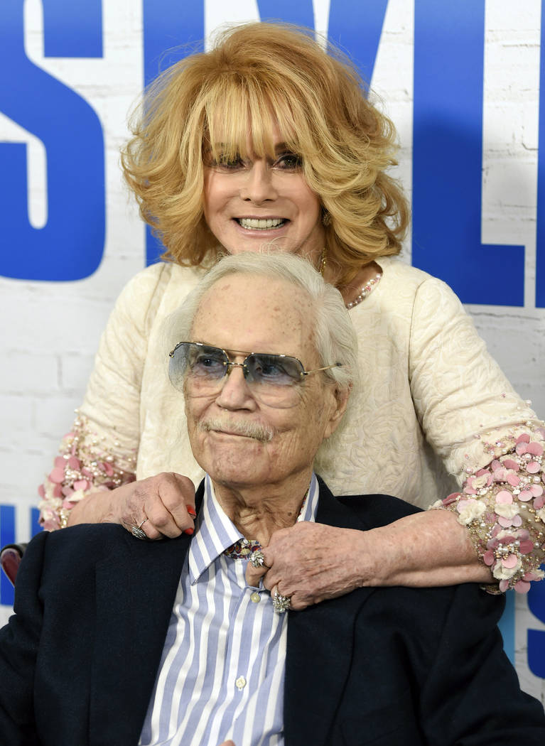 Actress Ann-Margret and her husband, Roger Smith, appear at the world premiere of "Going in Style" in New York, March 30, 2017. Smith, star of the “77 Sunset Strip,” died at a Los Angeles hosp ...