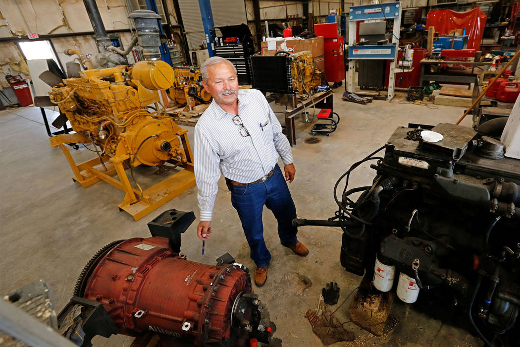 Louis Loupias, coordinator of the Southern Nevada Operating Engineers JATC, speaks to the Review-Journal about their apprenticeship program at William C. Waggoner Training Center in Las Vegas, Wed ...