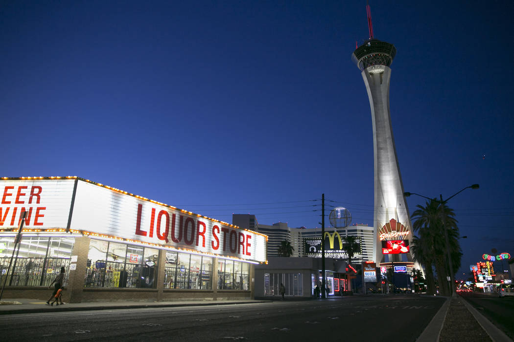 The Stratosphere hotel-casino on Monday, June 12, 2017, in Las Vegas. Golden Entertainment, operators of the PT's Pubs chain, is acquiring a company that owns four Nevada casinos, including the St ...