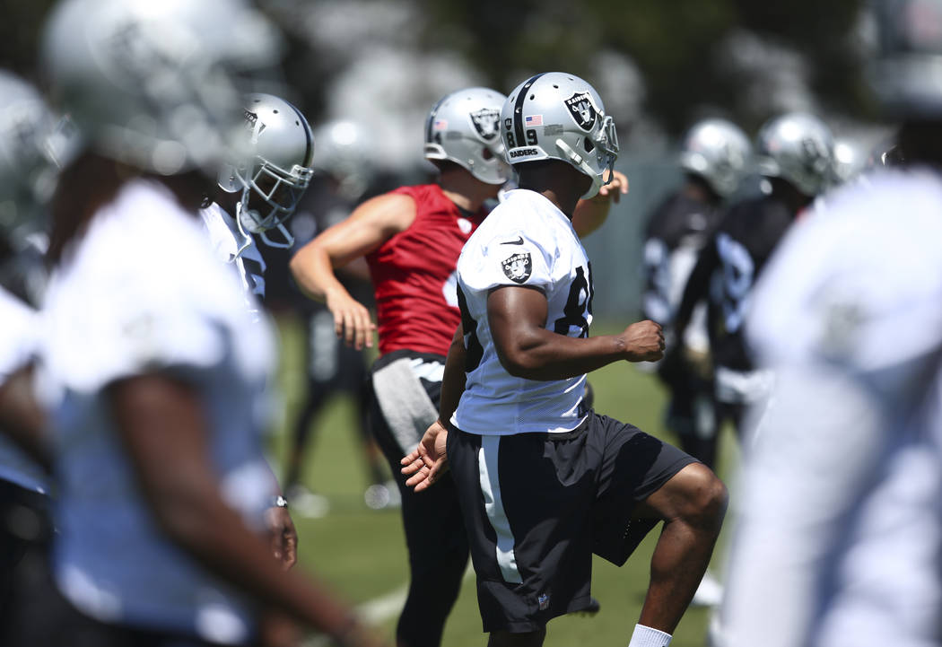 Oakland Raiders wide receiver Amari Cooper (89) during day one of a mini-camp at the Raiders headquarters and training facility in Alameda, Calif. on Tuesday, June 13, 2017. Chase Stevens Las Vega ...