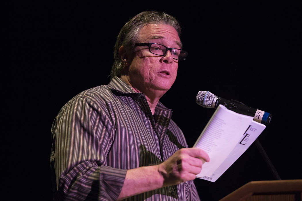 Poet Bruce Isaacson during a book release party at the Winchester Cultural Center on Saturday, June 17, 2017 in Las Vegas. The new poetry anthology, &quot;Clark: Poetry from Clark County Nevad ...