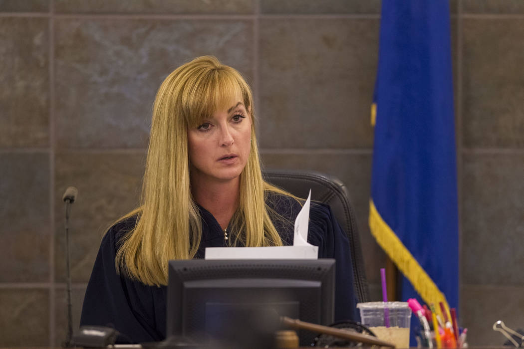 Judge Stefany Miley speaks to the jury before opening statements in the murder trial of Thomas Randolph at the Regional Justice Center in downtown Las Vegas on Friday, June 16, 2017. Richard Brian ...