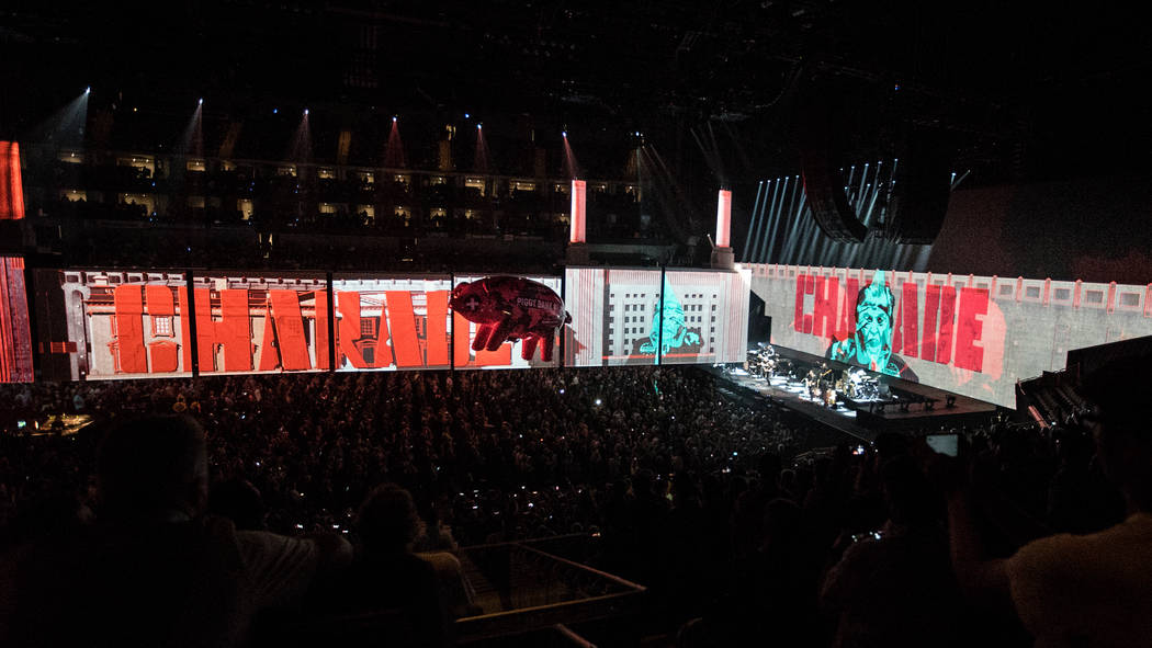Roger Waters’ "Us + Them" tour stop Friday at T-Mobile Arena seemed at times to alternate between “us” and “him.”  (Kate Izor)
