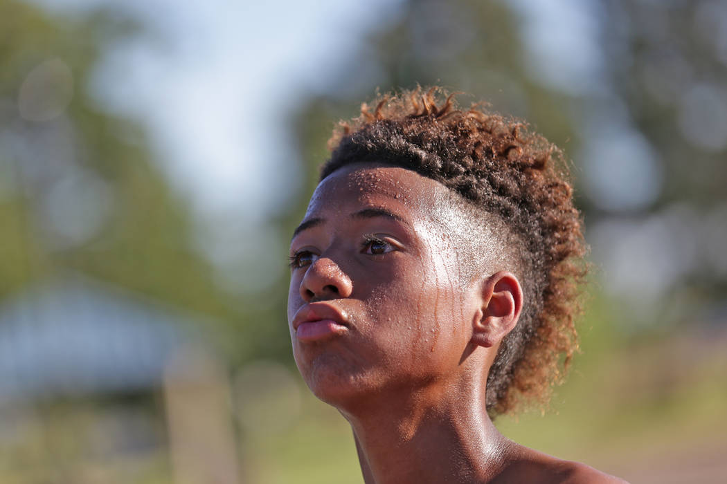 Ty Royal, 15, gets ready to shoot a basket at Lorenzi Park on Sunday, June 18, 2017, in Las Vegas. Rachel Aston Las Vegas Review-Journal @rookie__rae
