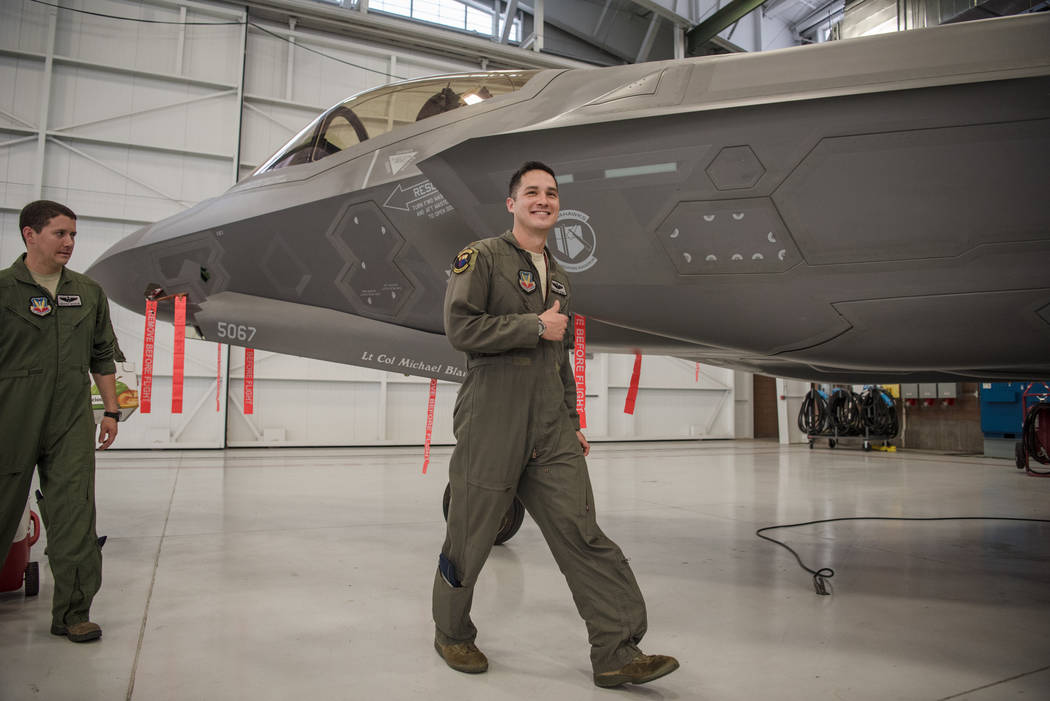 Wang Chung-Werner showing a smile at Nellis Air Force Base after an activation ceremony of an F-35A Lightning II aircraft on Tuesday, June 21, 2017, in Las Vegas. Morgan Lieberman Las Vegas Review ...