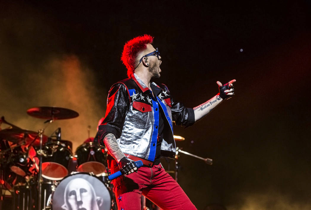 Adam Lambert performs with Queen on Saturday, June 24, 2017, at T-Mobile Arena, in Las Vegas. Benjamin Hager Las Vegas Review-Journal @benjaminhphoto