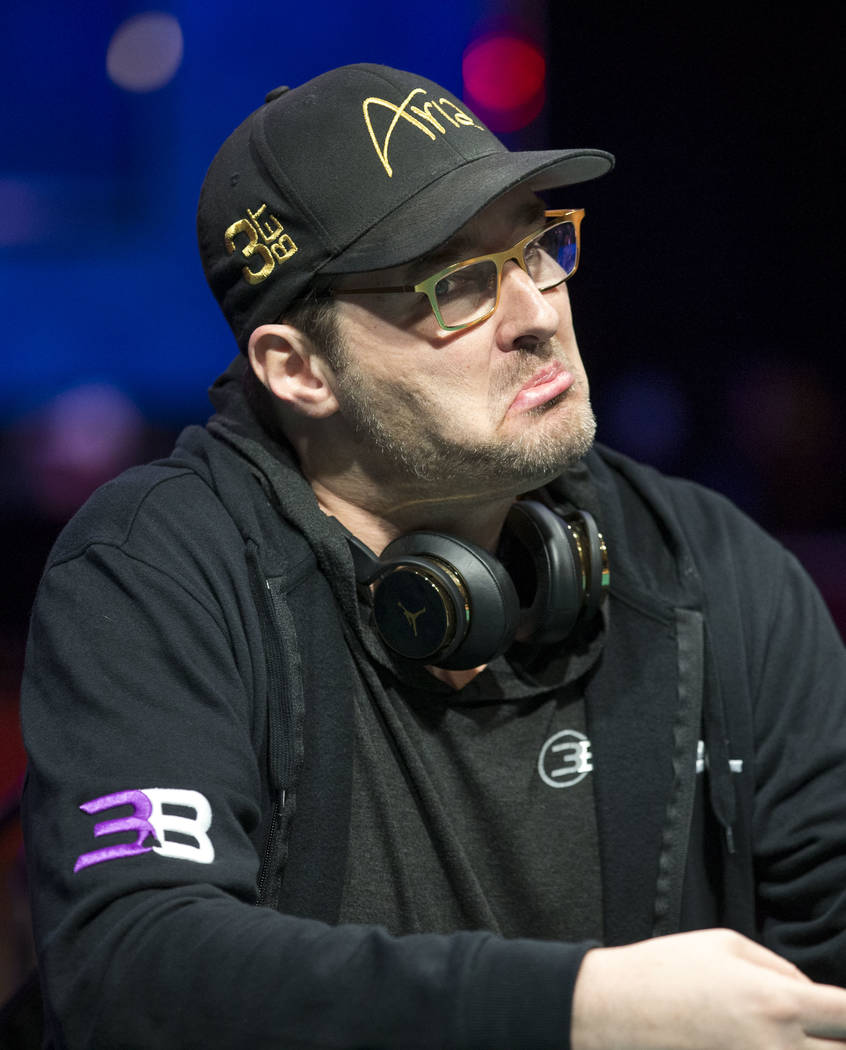Phil Hellmuth plays a hand during the World Series of Poker on Monday, June 26, 2017, at the Rio hotel-casino, in Las Vegas. (Richard Brian/Las Vegas Review-Journal) @vegasphotograph