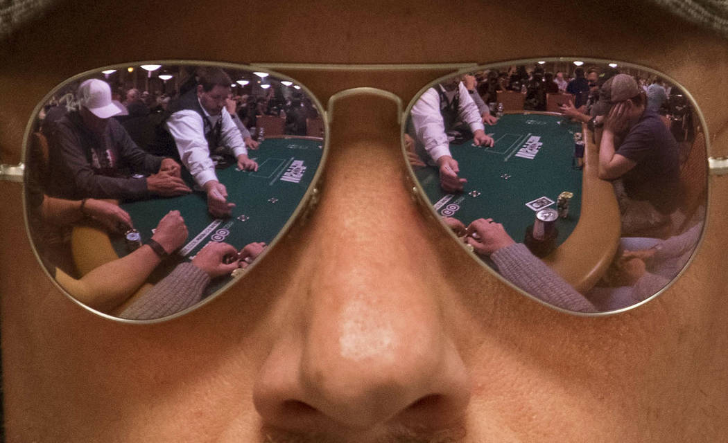 Patrick Cantrell of Texas plays a hand during the World Series of Poker on Monday, June 26, 2017, at the Rio hotel-casino, in Las Vegas. Richard Brian Las Vegas Review-Journal @vegasphotograph