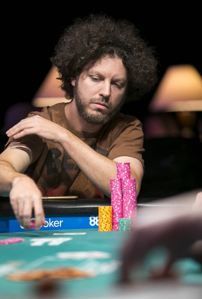 Chris Vitch of Arizona places a bet during the World Series of Poker on Monday, June 26, 2017, at the Rio hotel-casino, in Las Vegas. (Richard Brian/Las Vegas Review-Journal) @vegasphotograph