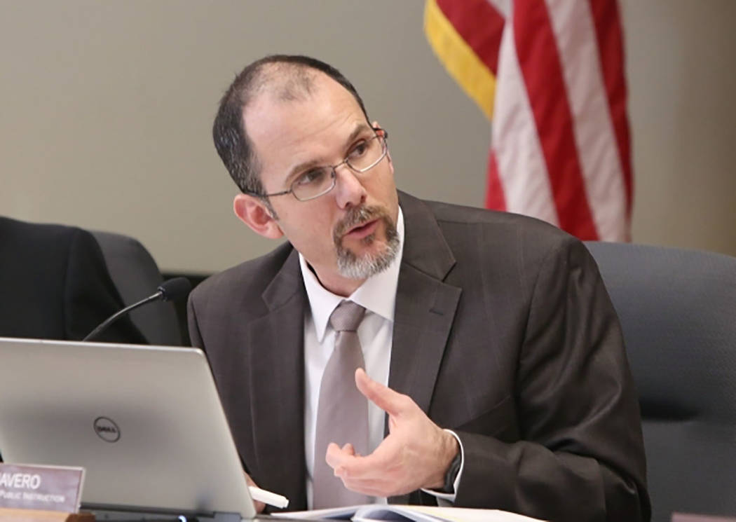 In this Jan. 28, 2016 file photo, Steve Canavero, interim superintendent of Public Instruction for the Nevada Department of Education, speaks during the State Board of Education meeting at the Nev ...