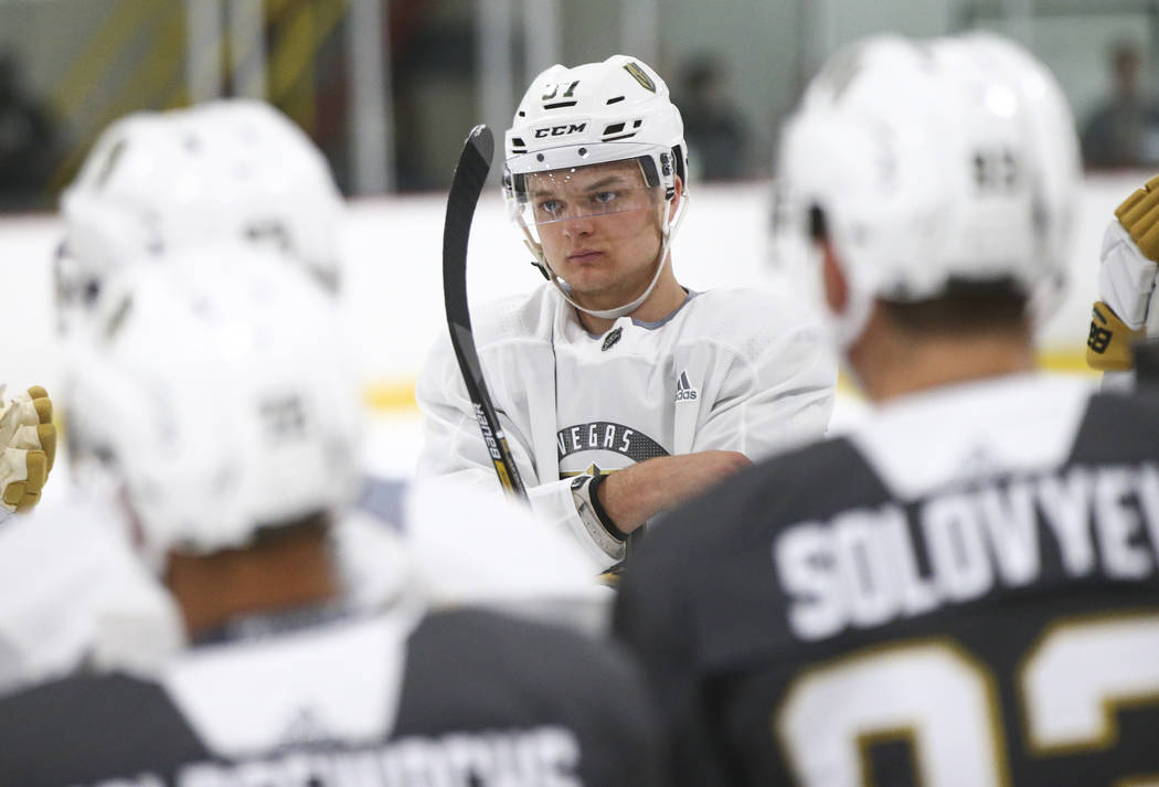 Vegas Golden Knights' Reid Duke during the team's development camp at Las Vegas Ice Center on Tuesday, June 27, 2017. Chase Stevens Las Vegas Review-Journal @csstevensphoto