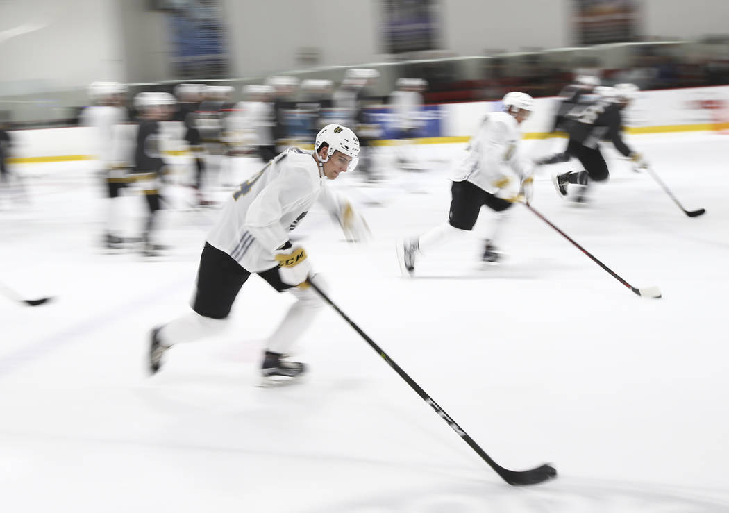 Vegas Golden Knights' Nicolas Hague during the team's development camp at Las Vegas Ice Center on Wednesday, June 28, 2017. Chase Stevens Las Vegas Review-Journal @csstevensphoto