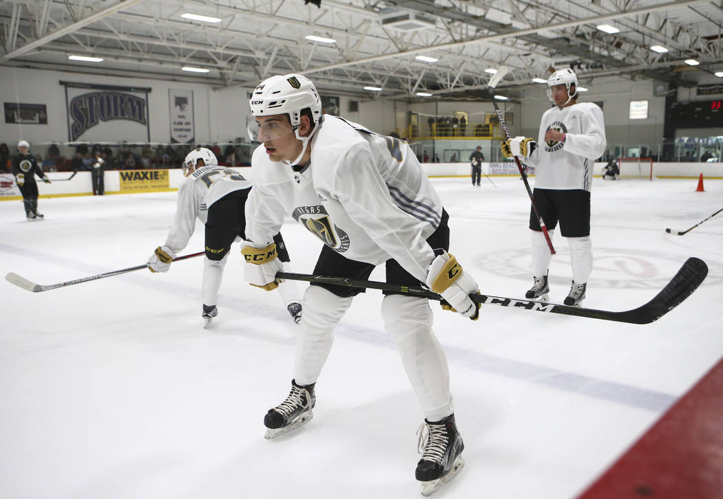Vegas Golden Knights' Nicolas Hague during the team's development camp at Las Vegas Ice Center on Wednesday, June 28, 2017. Chase Stevens Las Vegas Review-Journal @csstevensphoto