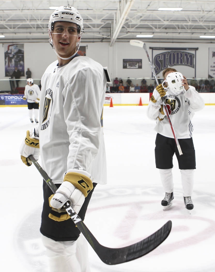 Vegas Golden Knights' Nicolas Hague during the team's development camp at Las Vegas Ice Center on Wednesday, June 28, 2017. Chase Stevens Las Vegas Review-Journal @csstevensphoto