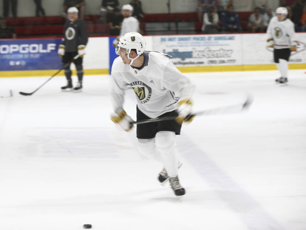 Vegas Golden Knights' Nicolas Hague during the team's development camp at Las Vegas Ice Center on Wednesday, June 28, 2017. Chase Stevens Las Vegas Review-Journal @csstevensphoto