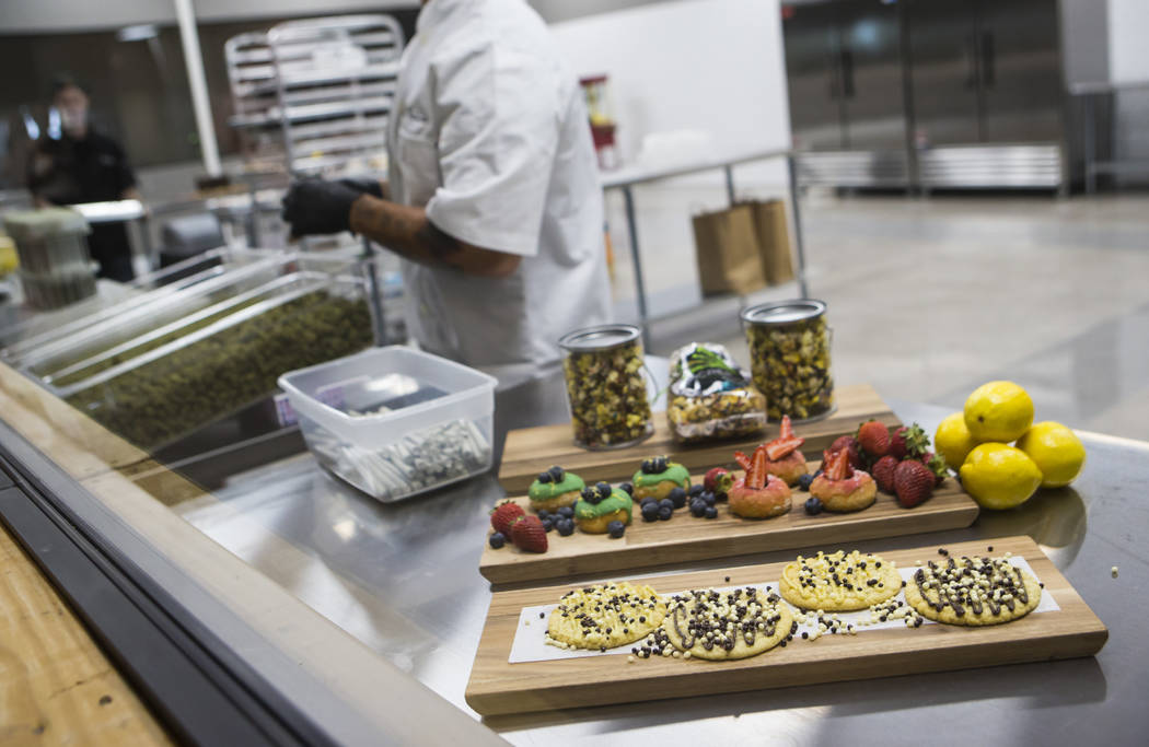 Edible marijuana items are displayed in the kitchen area at Acres Cannabis during the first day of recreational sales in Las Vegas on Saturday, July 1, 2017. Chase Stevens Las Vegas Review-Journal ...