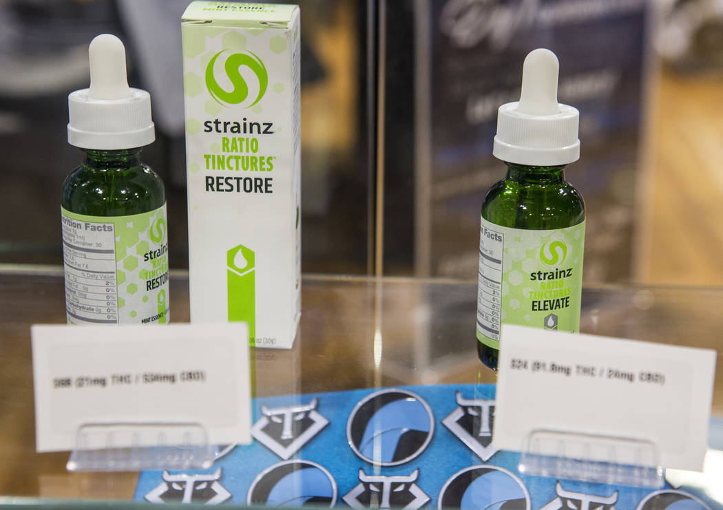 Cannabis tinctures at Reef Dispensaries near the Las Vegas Strip on Thursday, June 29, 2017.  Patrick Connolly Las Vegas Review-Journal @PConnPie
