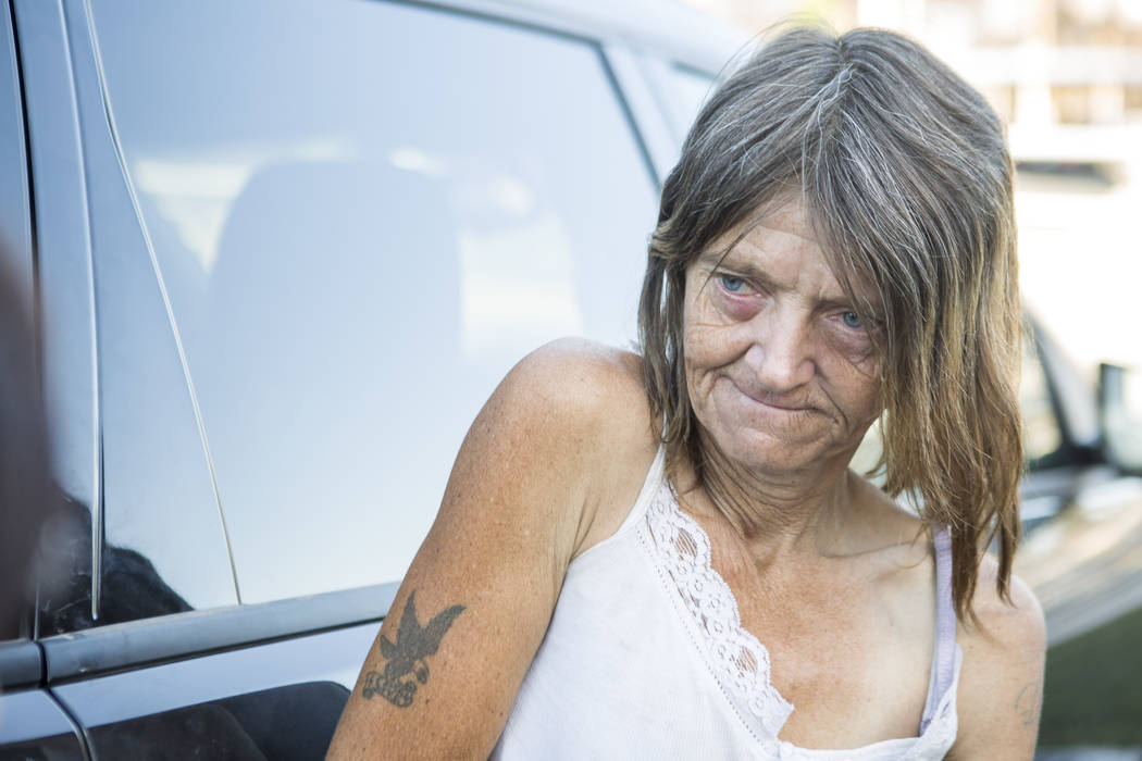 Sheila North, a woman who lives in flood tunnels near the Hard Rock hotel-casino on Tuesday, June 27, 2017. Patrick Connolly Las Vegas Review-Journal @PConnPie