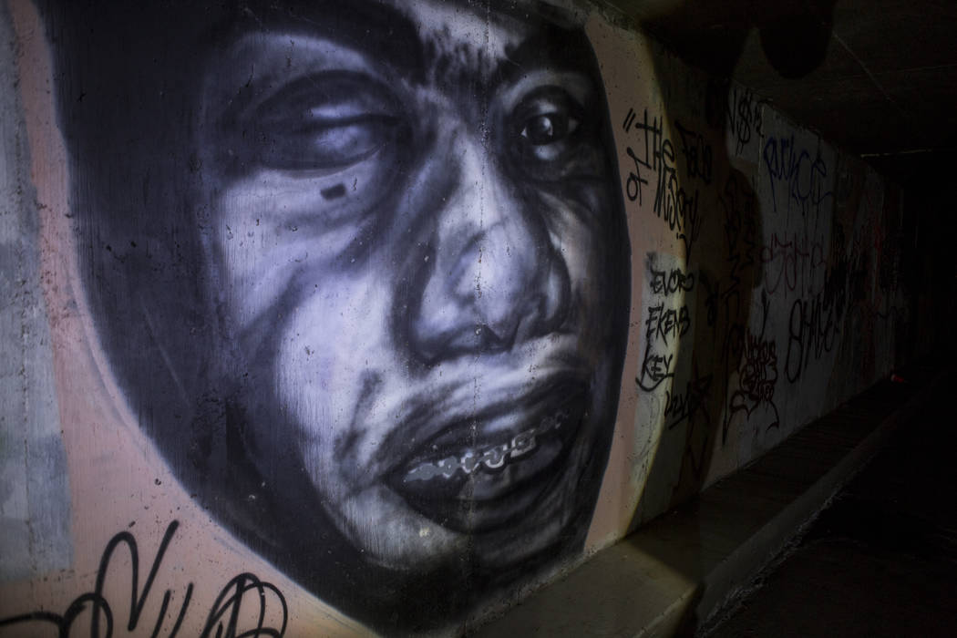Artwork in a flood tunnel near the Rio hotel-casino on Thursday, June 29, 2017. Patrick Connolly Las Vegas Review-Journal @PConnPie