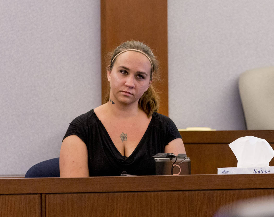 Rachel Gaskins, daughter of one of Thomas Randolph's wives, the late Francis Randolph, testifies during Thomas Randolph's trial at the Regional Justice Center in Las Vegas, Thursday, June 29, 2017 ...