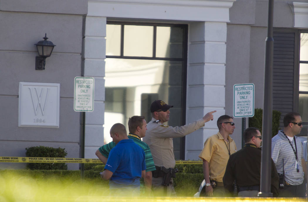Las Vegas police investigate a shooting at a wellness and pain care facility at 311 North Buffalo Drive in Las Vegas on Thursday, June 29, 2017. Richard Brian Las Vegas Review-Journal @vegasphotograph