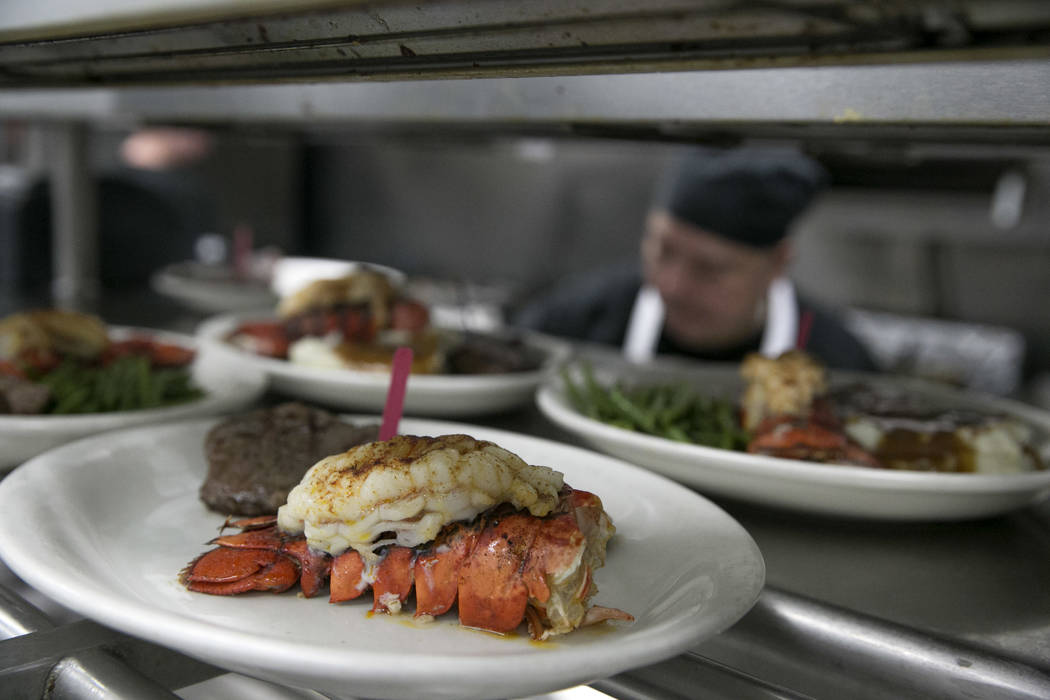 Randy Gonsales, second lead, prepares orders during lobster and steak night at the Club Fortune Casino in Henderson, Wednesday, June 14, 2017. Gabriella Angotti-Jones Las Vegas Review-Journal @gab ...