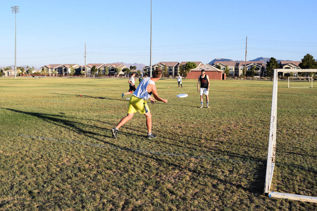 The Las Vegas Ultimate Frisbee team coordinates practices via a Facebook page with more than 550 members. (Alex Meyer/View) @alxmey