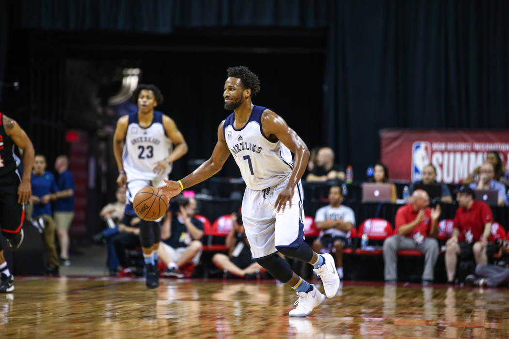 Memphis Grizzlies player Wayne Selden Jr. during the NBA Summer League semifinal basketball game at Thomas and Mack Center on Sunday, July 16, 2017, in Las Vegas.
