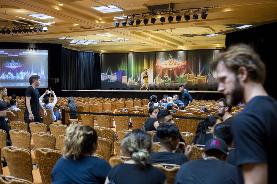 Technical rehearsal is underway for performances during the Las Vegas Salsa Bachata Congress at the Tropicana hotel-casino in Las Vegas, Sunday, July, 2, 2017. Elizabeth Brumley Las Vegas Review- ...