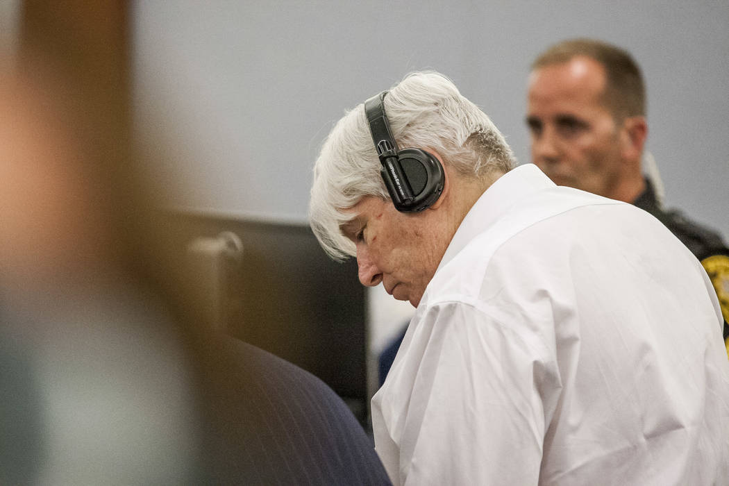 Thomas Randolph hangs his head after being sentenced to death by jurors during the penalty phase of his murder trial at the Regional Justice Center in Las Vegas on Wednesday, July 5, 2017.  Patric ...