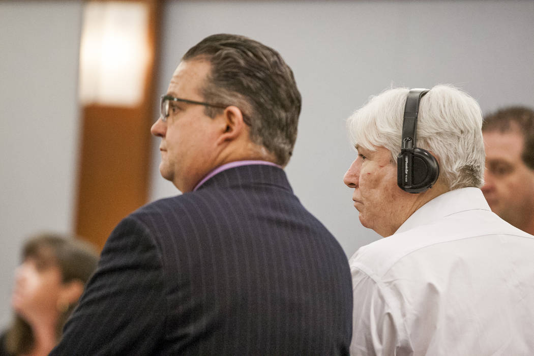 Thomas Randolph and his attorney, Clark Patrick, listen to jurors confirm their verdict after being sentenced to during the penalty phase of his murder trial at the Regional Justice Center in Las  ...