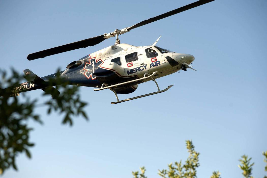A hiker was rescued after becoming ill on Mount Charleston and taken by Mercy Air to a Las Vegas hospital on Tuesday. (Steve Andrascik/Boulder City Review file)