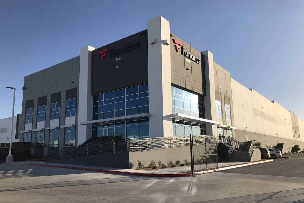 The entrance to Fanatics' new distribution center in North Las Vegas. The state promised Fanatics $813,790 in tax incentives for the move. Fanatics