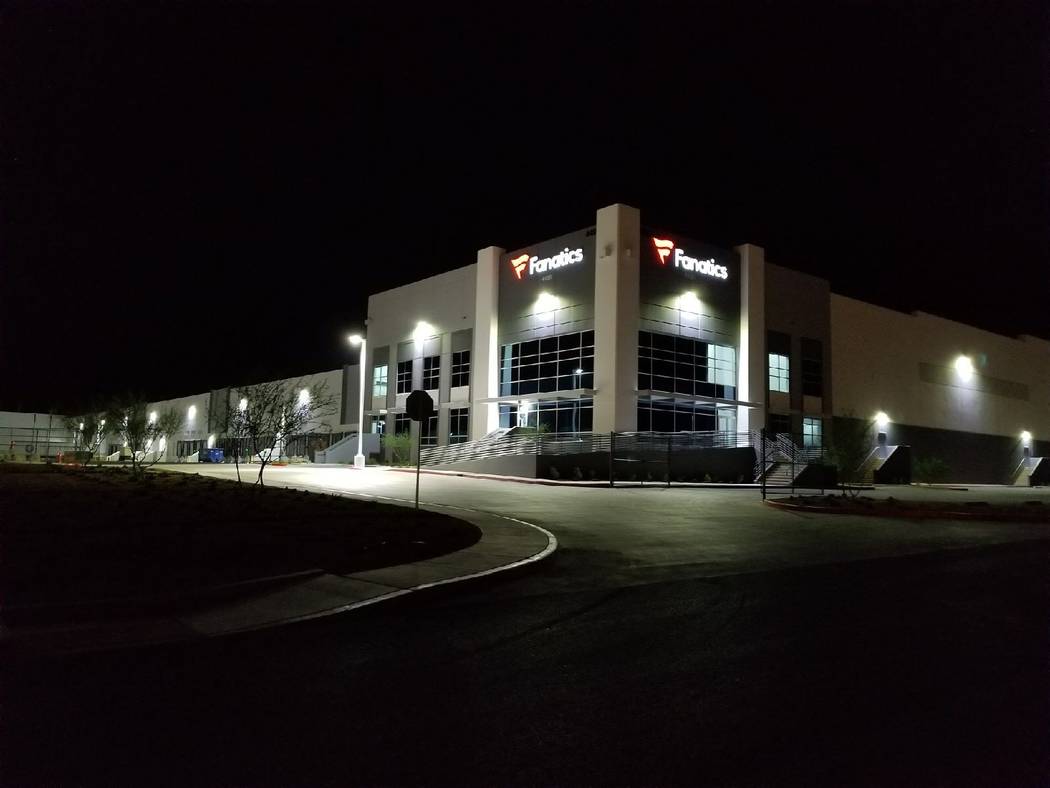 The entrance to Fanatics' new distribution center in North Las Vegas. The state promised Fanatics $813,790 in tax incentives for the move. Fanatics