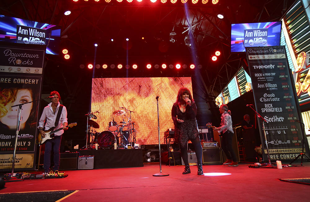 Ann Wilson of Heart performs at the Fremont Street Experience. (Chase Stevens/Las Vegas News Bureau)