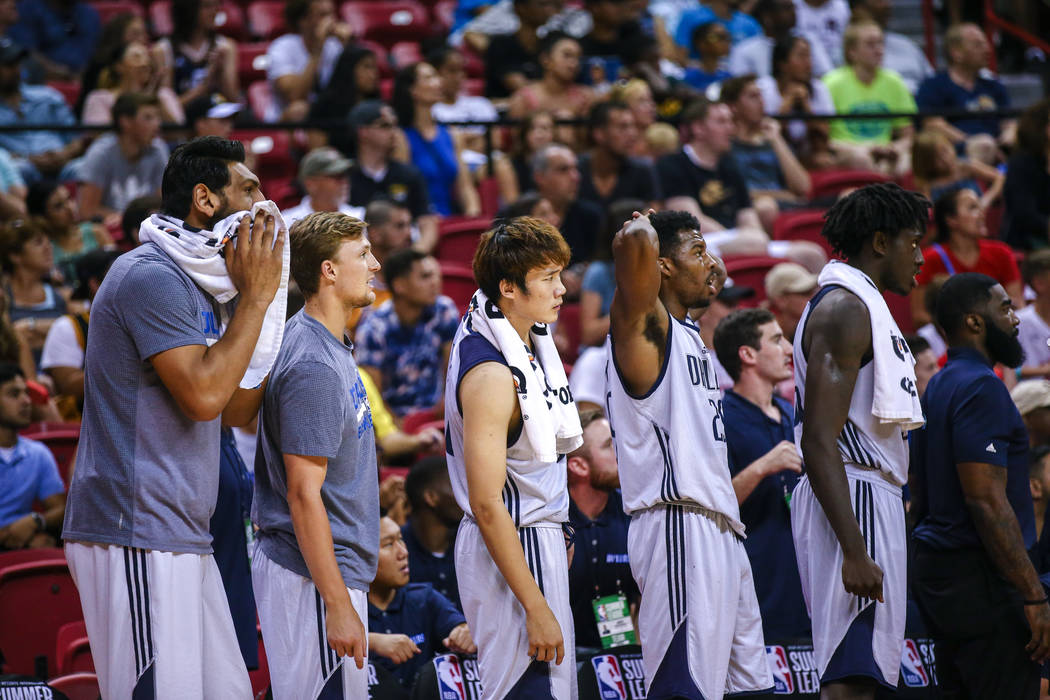 Players of the Dallas Mavericks during the third quarter at the NBA Summer League semifinal game at Thomas and Mack Center on Sunday, July 16, 2017, in Las Vegas. Morgan Lieberman Las Vegas Review ...