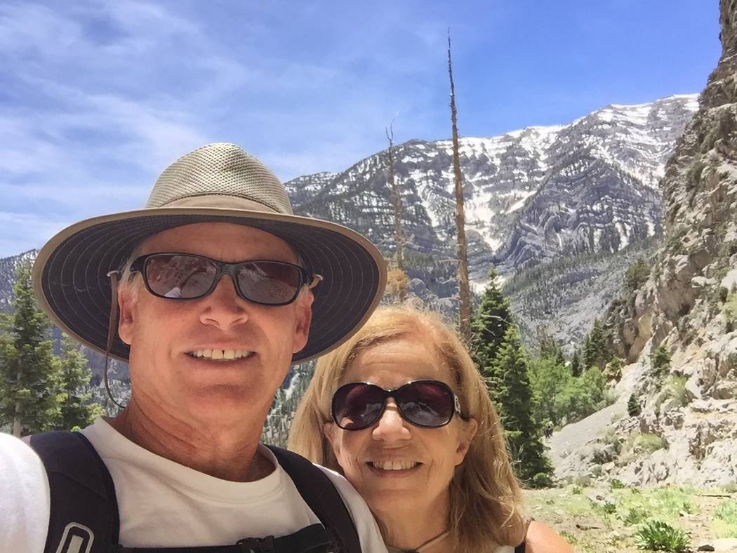 Robert Beck and wife Xio hiked at Mount Charleston only days after he was treated for blockages that could have cause a widow-maker heart attack. (Robert Beck)