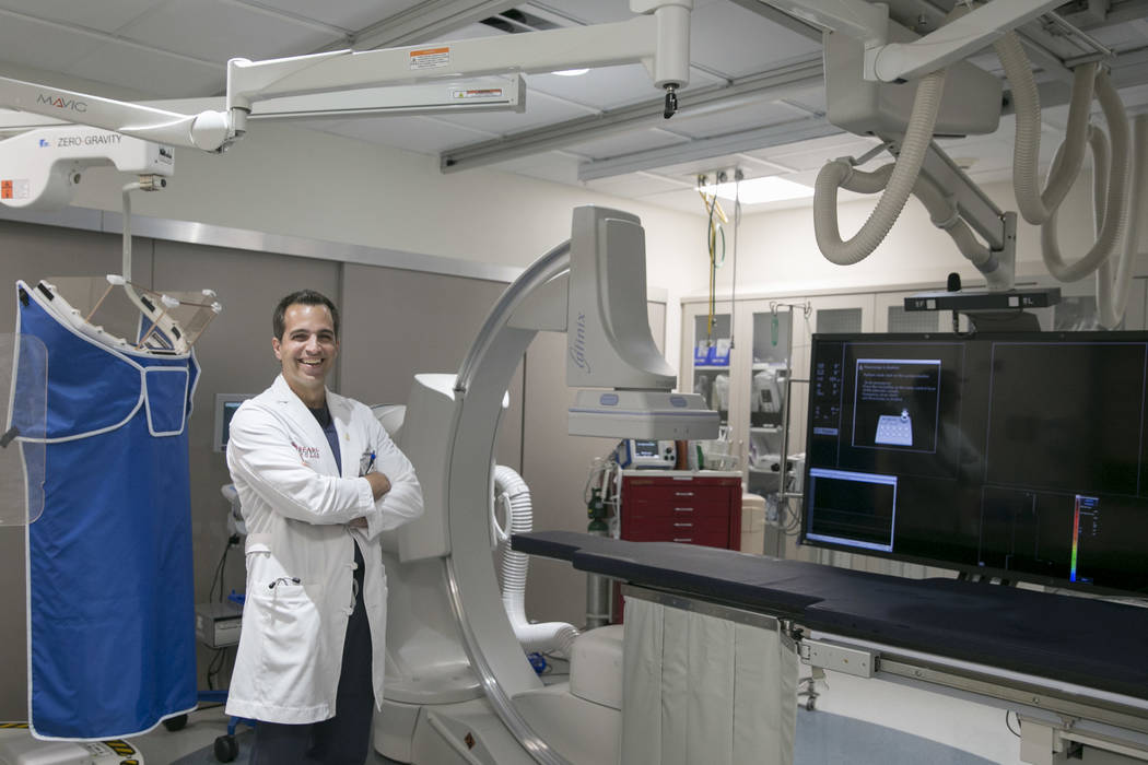 Interventional Cardiologist Dr. Georges Tanbe, inside the Catheterization Laboratory "Cath Lab" of Spring Valley Hospital Medical Center in Las Vegas, Tuesday, July 11, 2017. (Gabriella Angotti-J ...