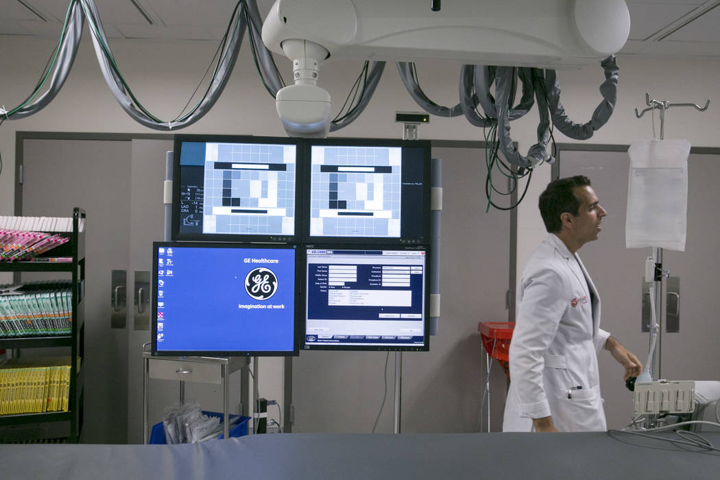 Interventional Cardiologist Dr. Georges Tanbe at the Catheterization Laboratory "Cath Lab" of Spring Valley Hospital Medical Center in Las Vegas, Tuesday, July 11, 2017. Gabrie ...