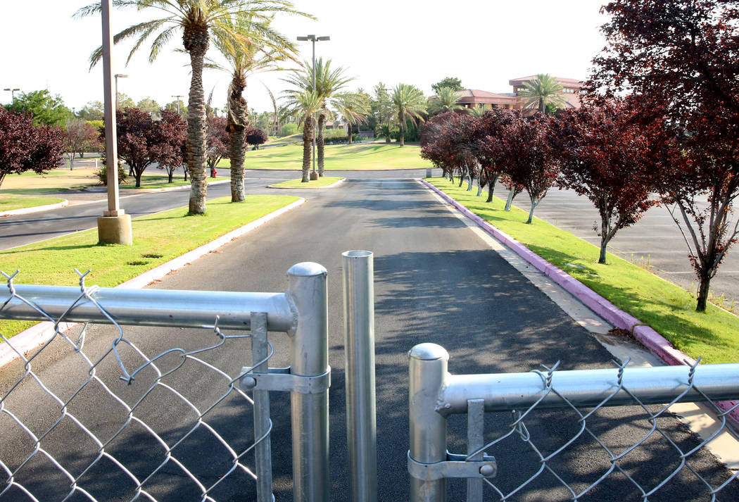 The entrance to the Legacy Golf Club in Henderson secured with wire fence on Tuesday, July 11, 2017, after it was reportedly sold for $5.6 million to an unknown buyer and closed indefinitely. Bizu ...