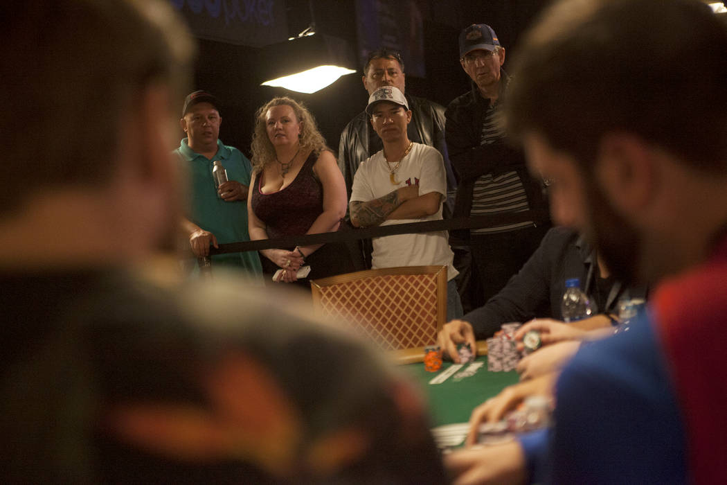 A crowd watches contestants play poker during day six of the World Series of Poker on Sunday, July 16, 2017, at the Rio hotel-casino in Las Vegas. Rachel Aston Las Vegas Review-Journal @rookie__rae