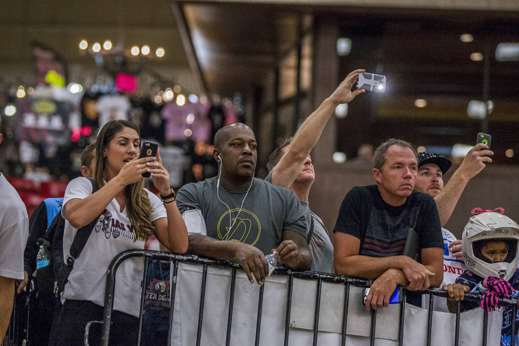 Spectators watch during the USA BMX 2017 Las Vegas Nationals at South Point Arena on Sunday, July 16, 2017. Patrick Connolly Las Vegas Review-Journal @PConnPie