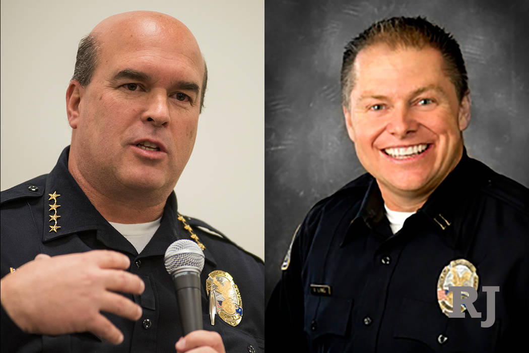 Former Henderson Police Chief Patrick Moers, left, and former Henderson Deputy Chief Bobby Long, right (Las Vegas Review-Journal/City of Henderson)
