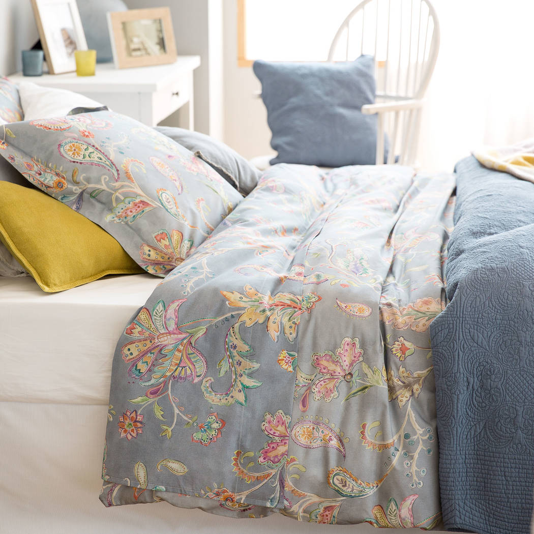Zara Home
Floral in the bedroom can be both masculine and feminine as evidenced by this blue botanical sheet and pillow case from Zara Home.