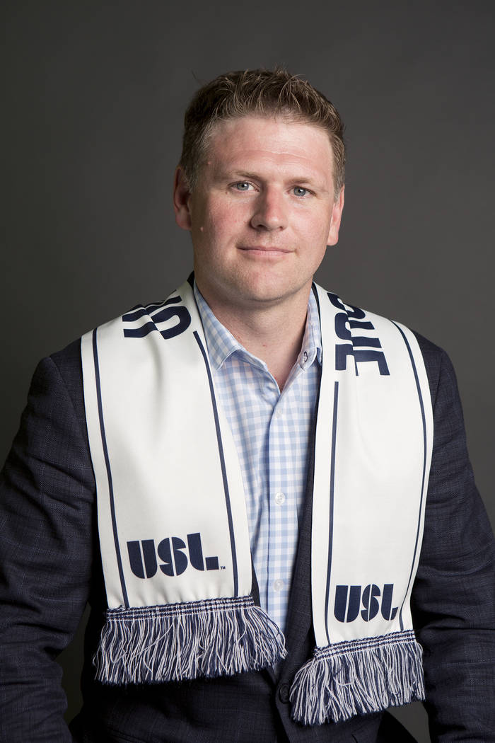 Las Vegas Soccer LLC founder Brett Lashbrook, pictured at the Las Vegas Review-Journal on Monday, July 17, 2017. Lashbrook is strongly pushing for Las Vegas United Soccer League team. Bridget Benn ...