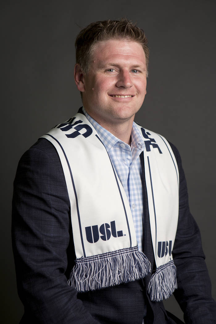 Las Vegas Soccer LLC founder Brett Lashbrook, pictured at the Las Vegas Review-Journal on Monday, July 17, 2017. Lashbrook is strongly pushing for Las Vegas United Soccer League team. Bridget Benn ...