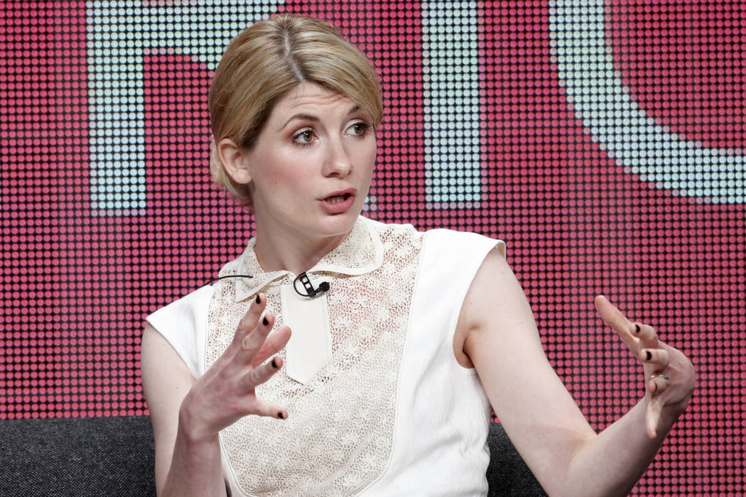 Actress Jodie Whittaker star of the new series "Broadchurch" on the BBC America cable channel takes part in a panel discussion at the Television Critics Association Cable TV Summer press tour in B ...